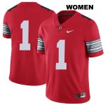 Women's NCAA Ohio State Buckeyes Johnnie Dixon #1 College Stitched 2018 Spring Game No Name Authentic Nike Red Football Jersey BS20I74XM